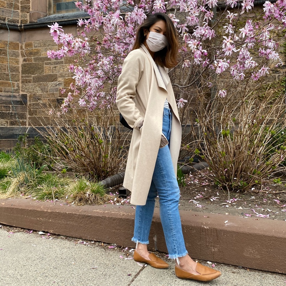 tan midi jacket